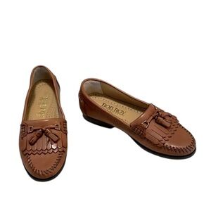 Bob Roy Collection Tan Leather Wingtip Loafers Sz 1